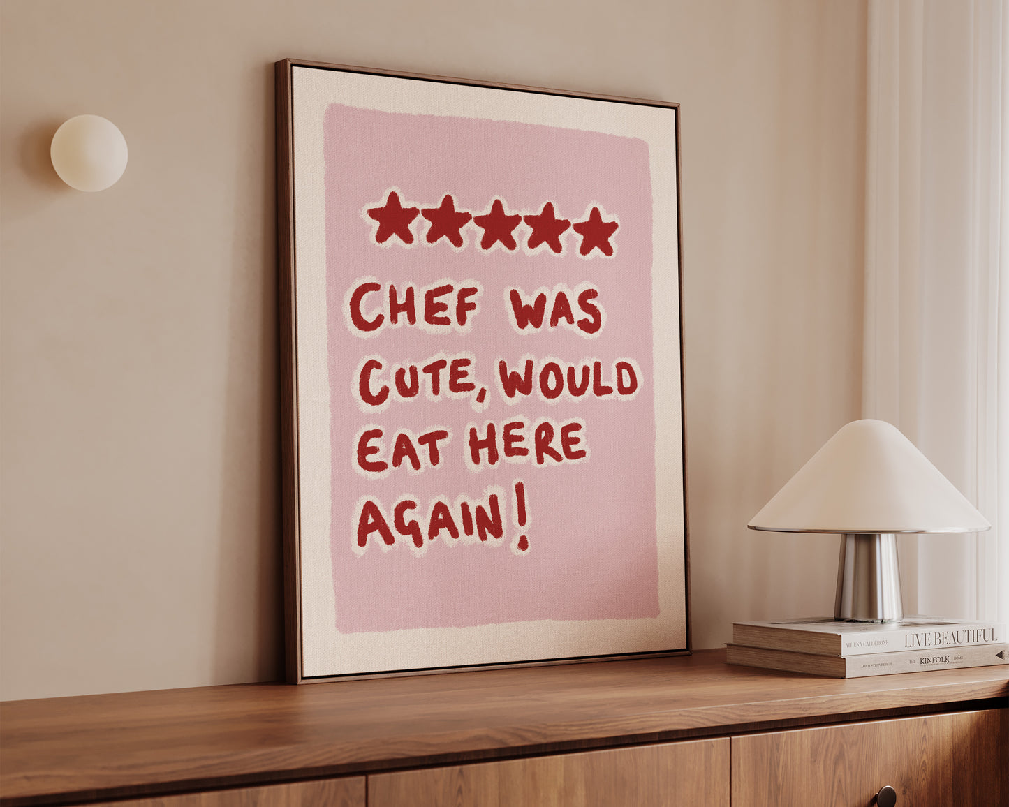 Chef Was Cute Pink Canvas