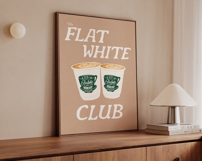 Flat White Club Brown Canvas