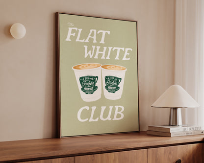 Flat White Club Green Canvas