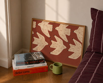Formation Folk Art Bird Print – Burnt Earth