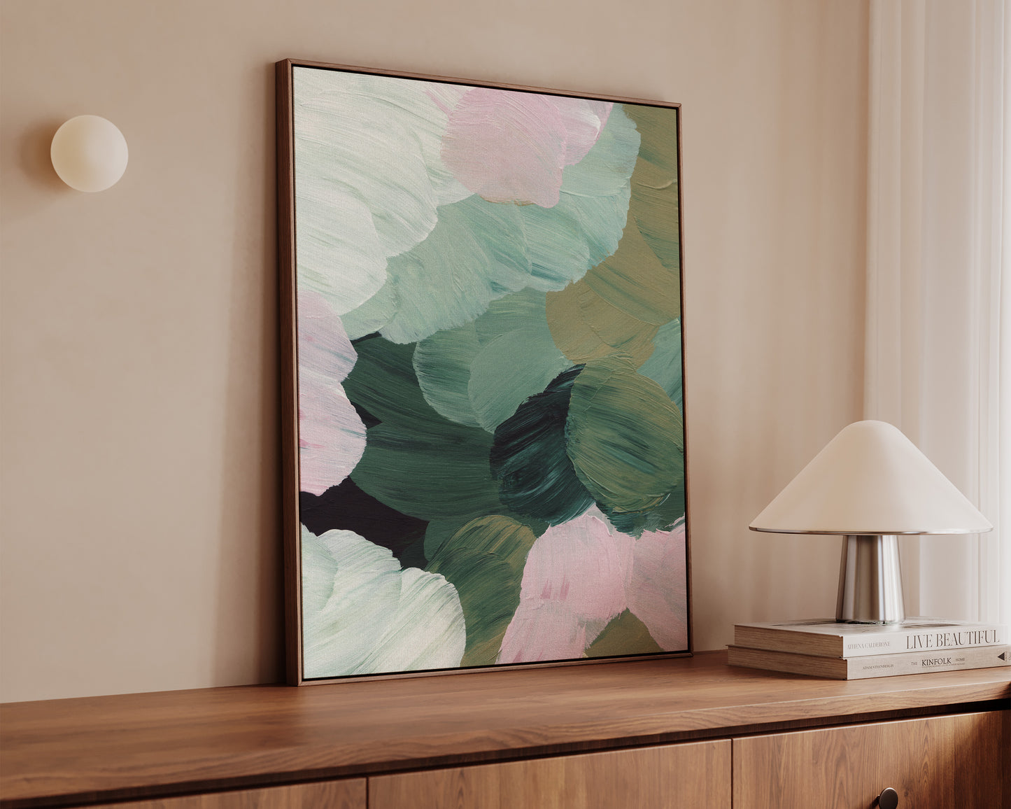 Forest Green & Pink No. 2 Canvas