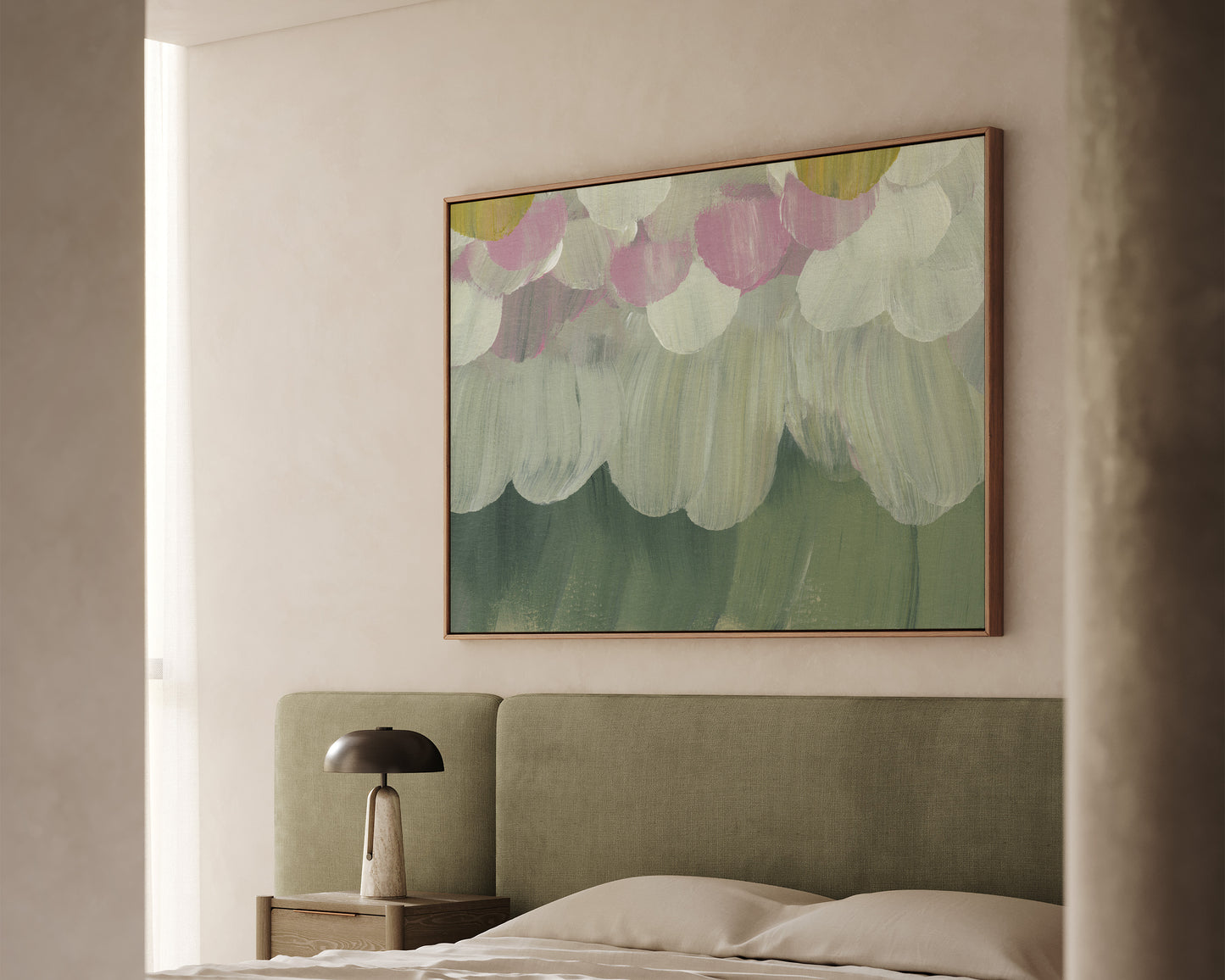 Forest Green & Pink No. 4 Canvas