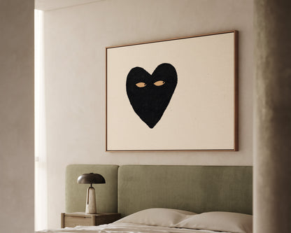 Black Heart Side Eye Canvas