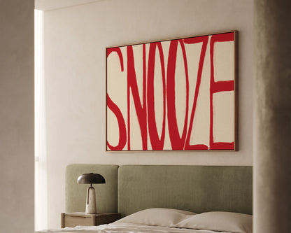 Snooze Red Canvas