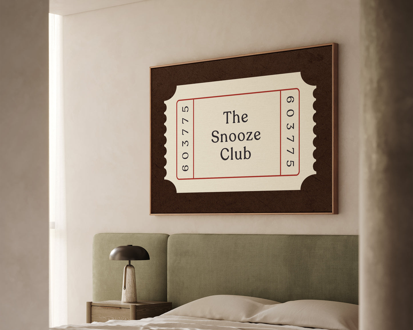 The Snooze Club Ticket Canvas
