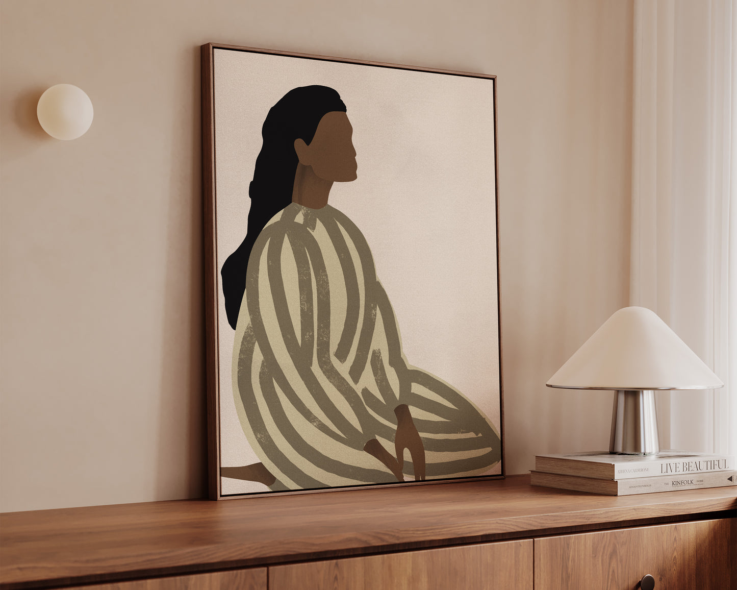 Green Striped Lady Canvas