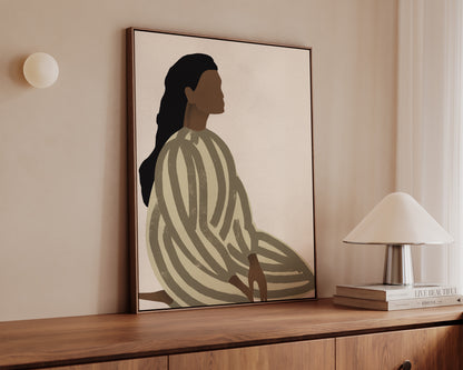 Green Striped Lady Canvas
