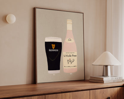 Guinness & Chicken Wine Canvas