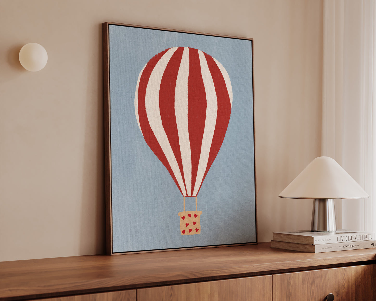 Hot Air Balloon Hearts Canvas