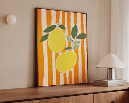 Striped Lemons Canvas