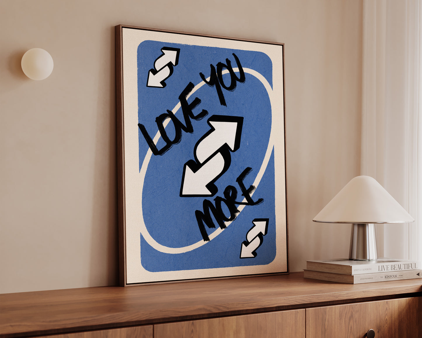 Love You More Blue Canvas