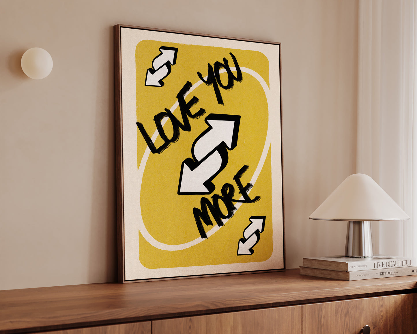 Love You More Yellow Canvas