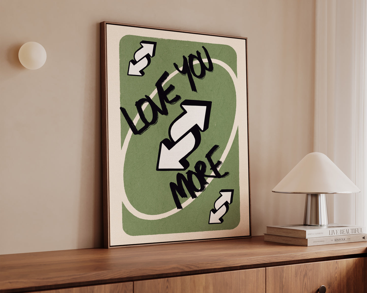 Love You More Green Canvas