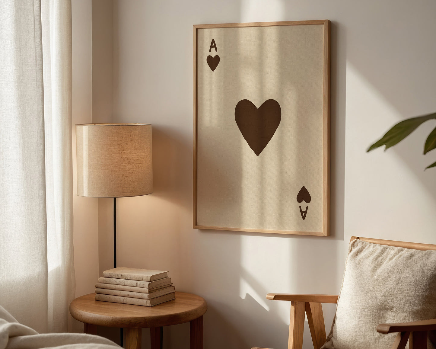 Ace Of Hearts Brown Print