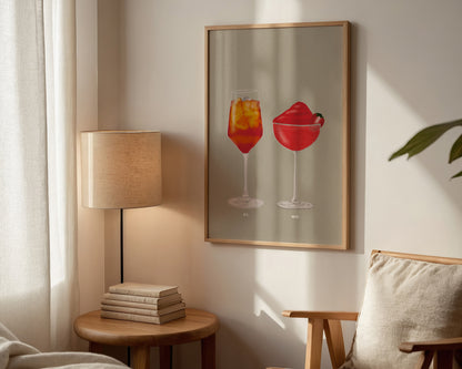 Aperol Spritz & Frozen Strawberry Daiquiri Print