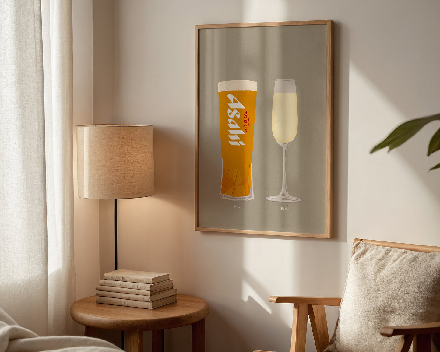 Asahi & Champagne Print