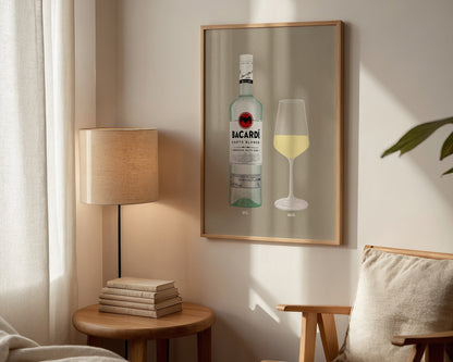 Bacardi Rum & White Wine Print