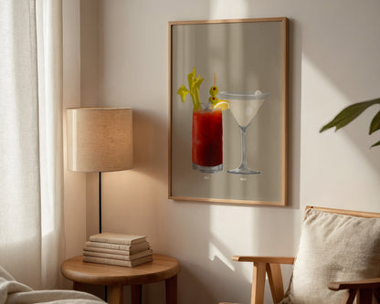 Bloody Mary & Lychee Martini Print