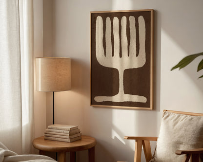 Abstract Brown Cup Oil Pastel