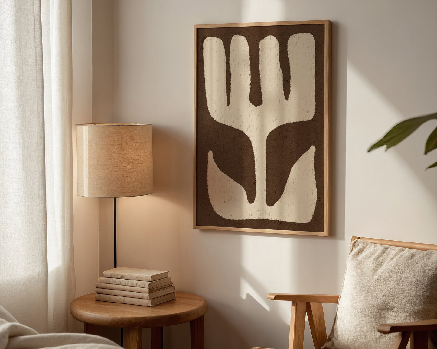 Flower On Brown Oil Pastel