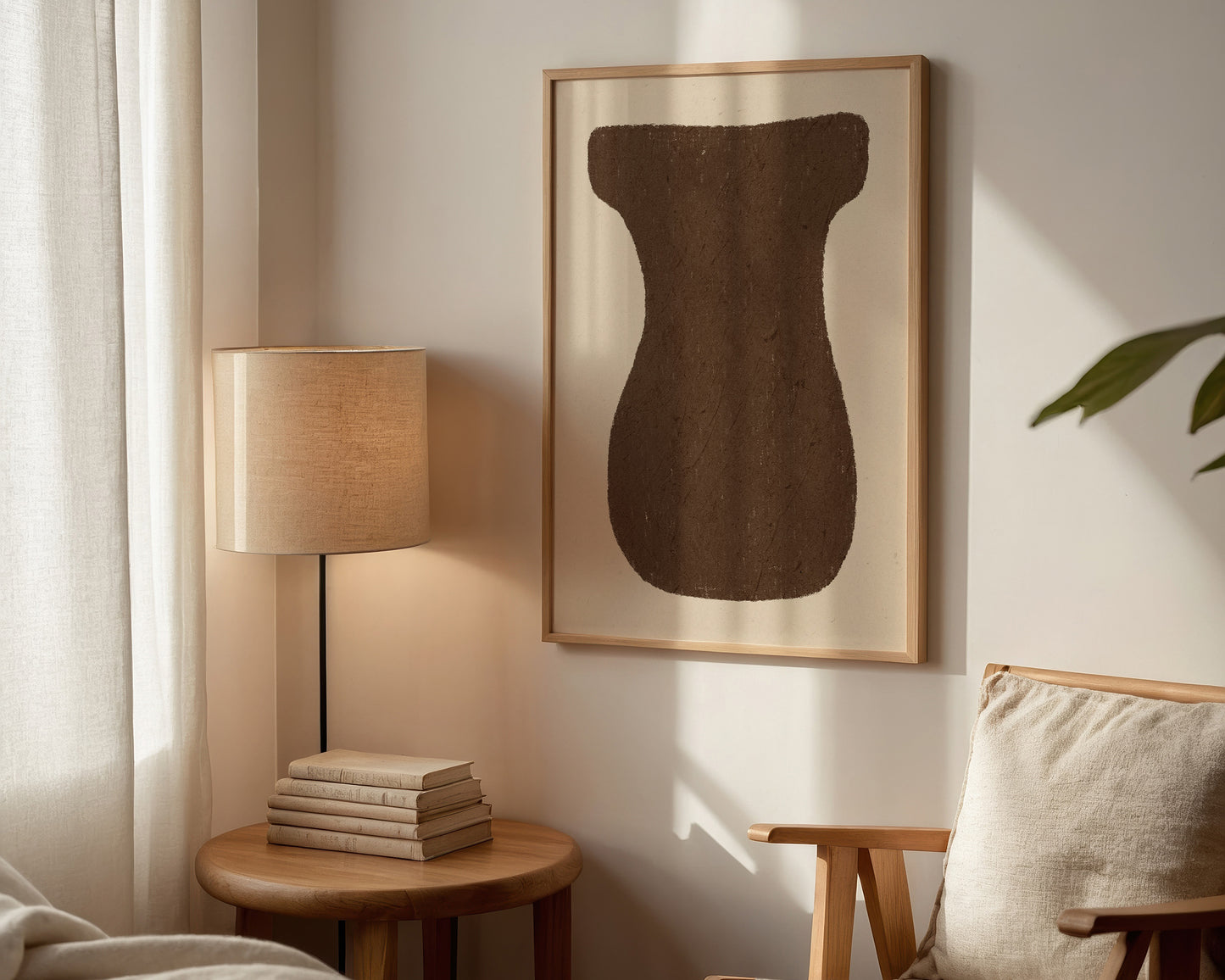 Abstract Brown Vase Oil Pastel