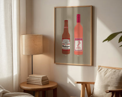 Budweiser & Pink Moscato Print
