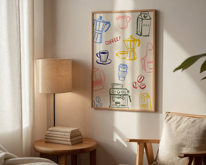 Colourful Coffee Print