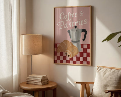 Coffees & Pastries Pink Print