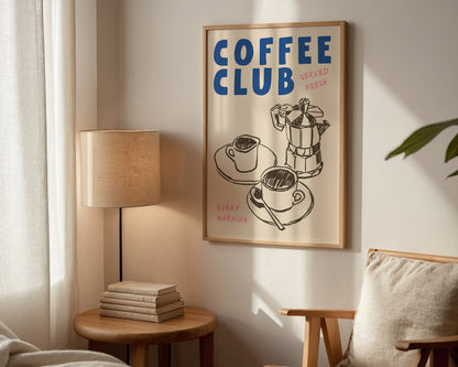 Coffee Club Pink Print