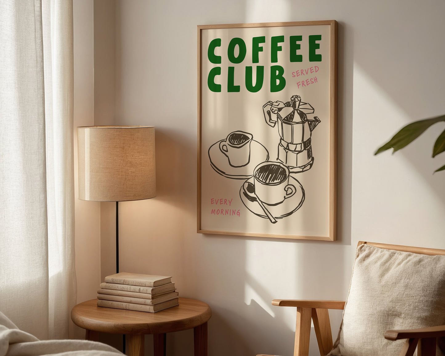 Coffee Club Green Print