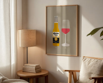 Corona & Rose Print