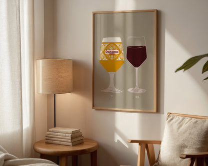 Cruzcampo & Red Wine Print