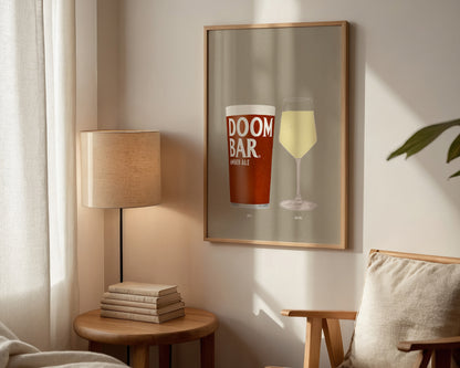 Doom Bar & White Wine Print