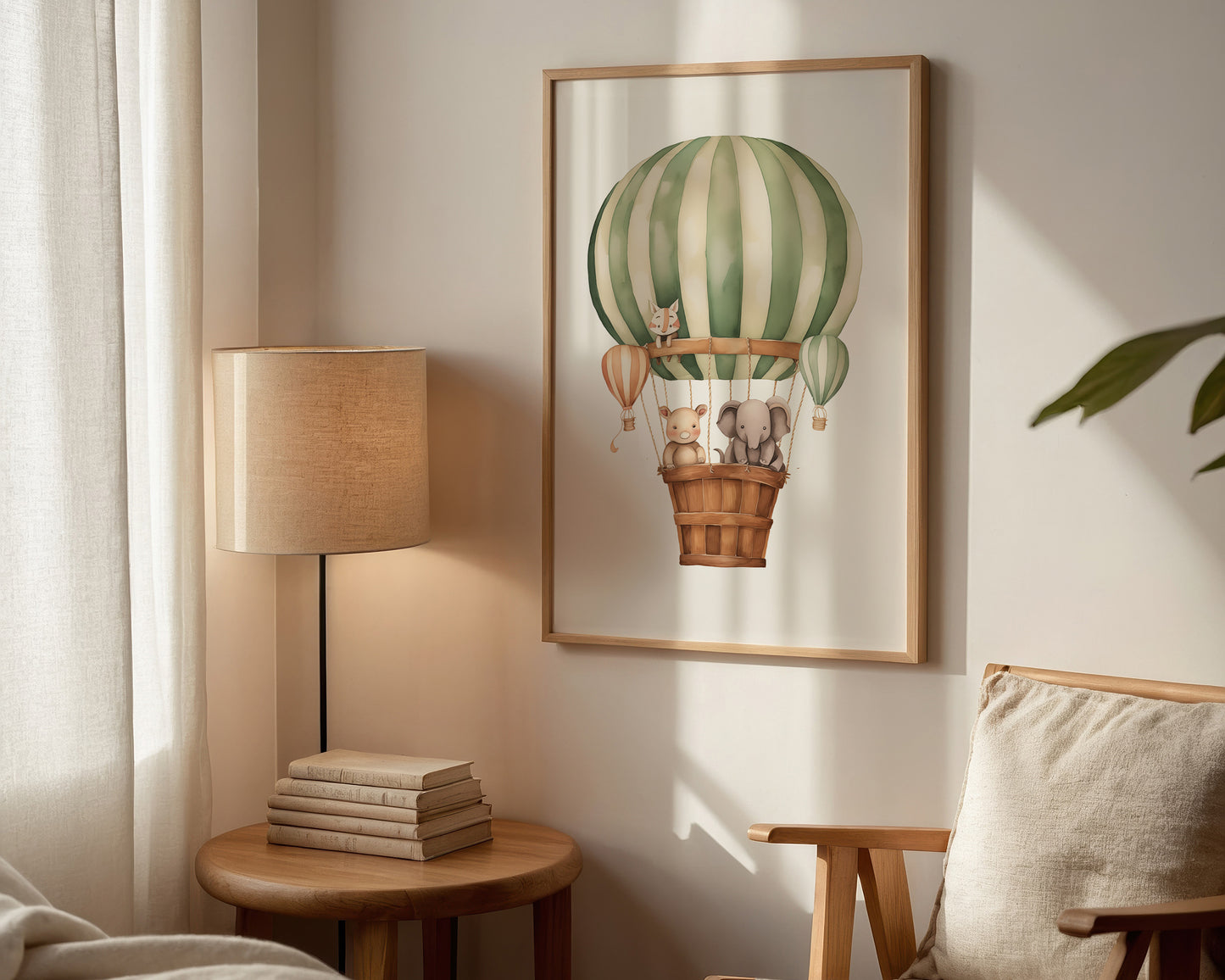 Elephant In Hot Air Balloon Print