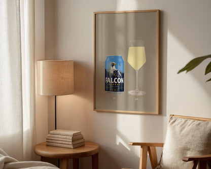 Falcon Beer & White Wine Print