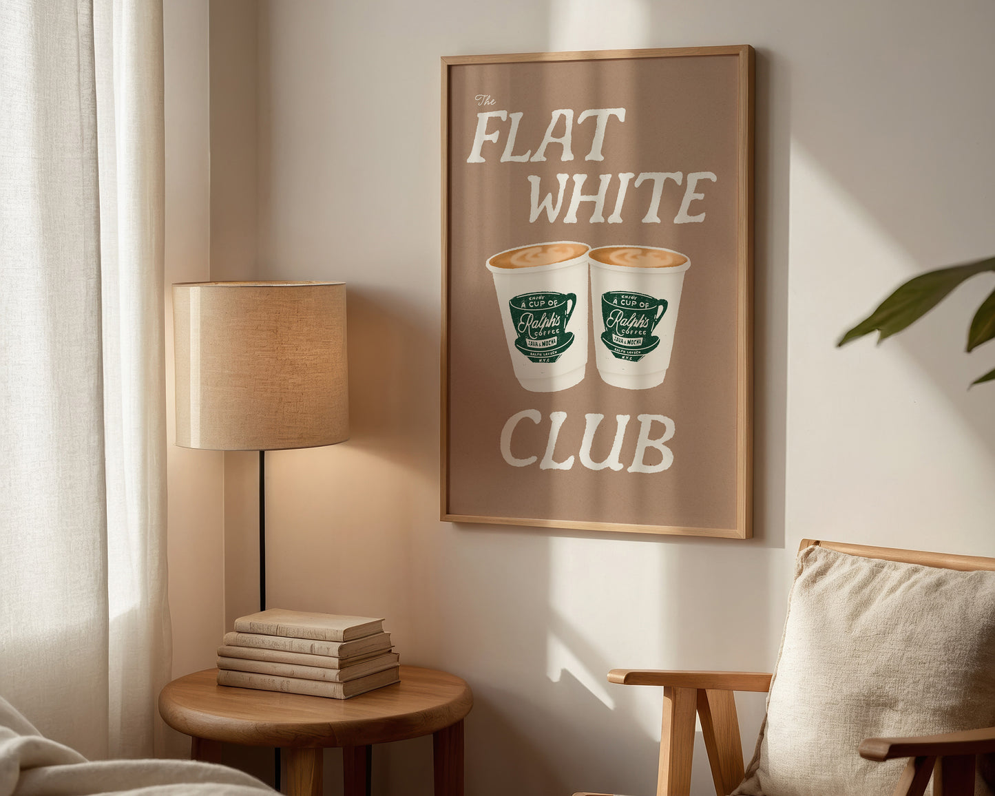 Flat White Club Brown Print