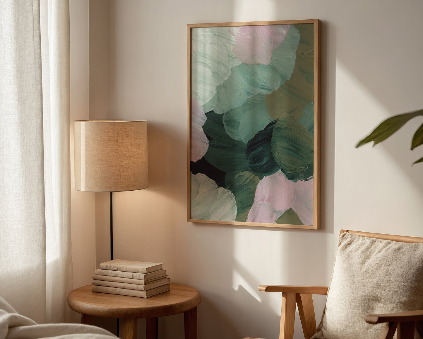 Forest Green & Pink No. 2 Print