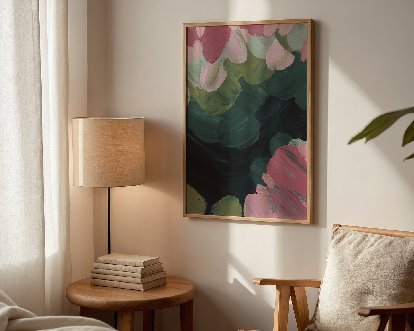 Forest Green & Pink No. 3 Print