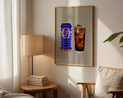 Fosters Can & JD Coke Print
