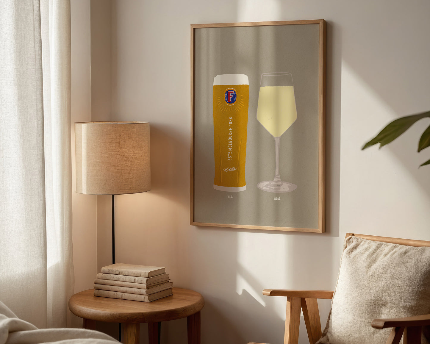 Fosters & White Wine Print