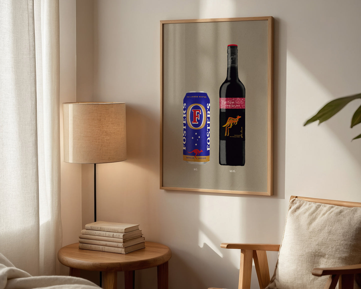 Fosters Can & Jammy Red Roo Print