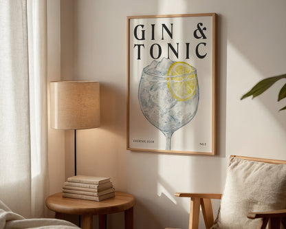 Gin & Tonic Cocktail Print