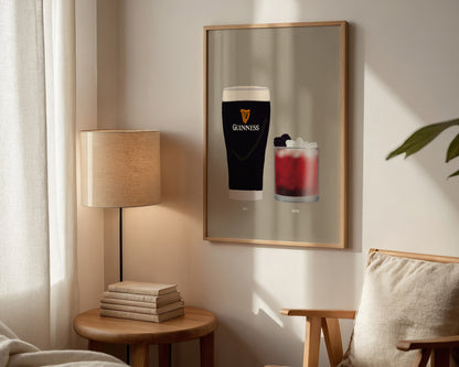 Guinness & Bramble Cocktail Print