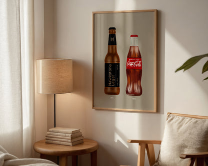 Hawkstone Lager & Coke Bottle Print