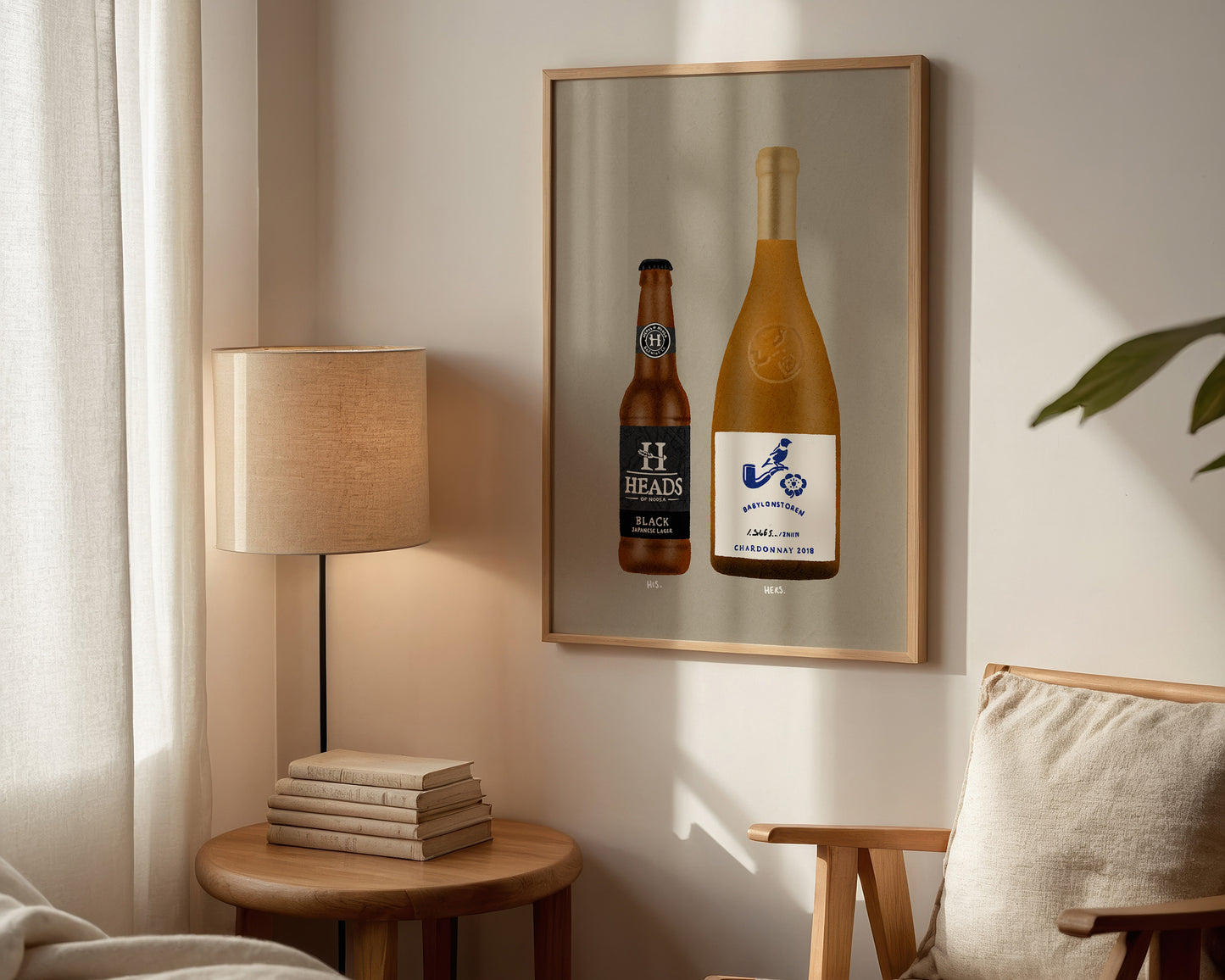 Heads Japanese Black Lager & Babylonstoren Chardonnay Print