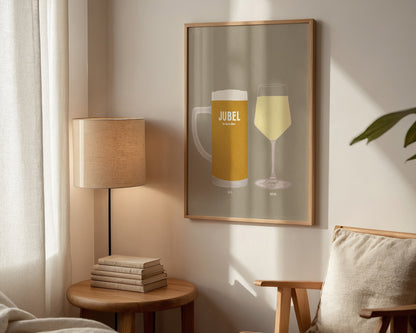 Jubel & White Wine Print