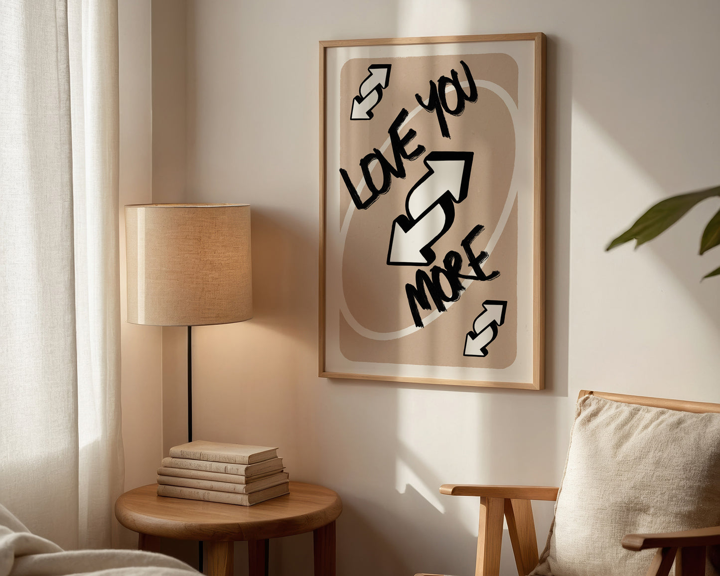 Love You More Beige Print