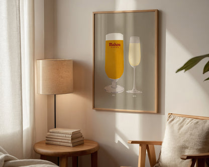 Mahou & Prosecco Glass Print