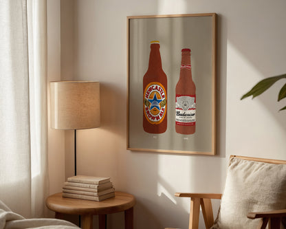 Newcastle Brown Ale & Budweiser Print