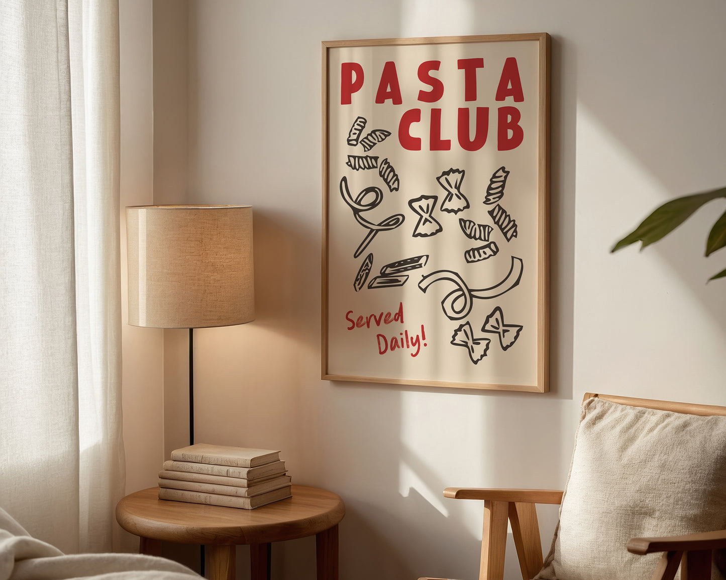 Pasta Club Shapes In Red Print